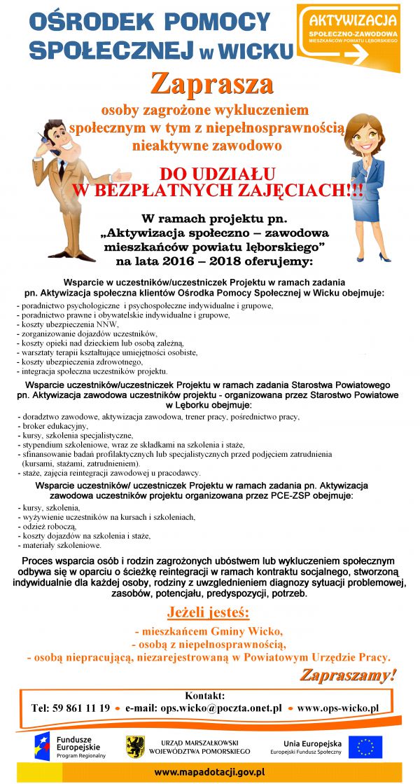 Projekt "Aktywizacja społeczno -zawodowa mieszkańców powiatu lęborskiego"